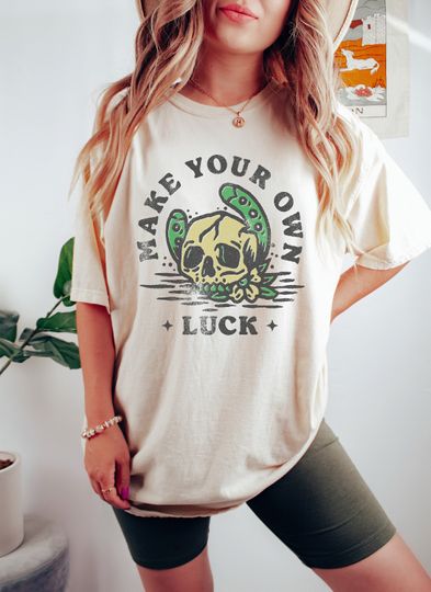 Discover Make Your Own Luck,Lucky St Patricks Day Shirt,Lucky Skeleton Shirt,Skull Sweatshirt,Shenanigans Squad Shirt,Family St Patricks Day Sweaters