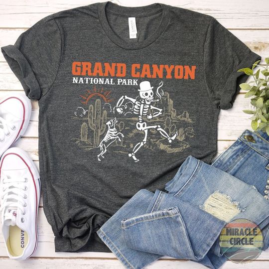 Discover Grand Canyon Shirt, Grand Canyon National Park Skeleton Hiking Camping Adventure Mountains shirt