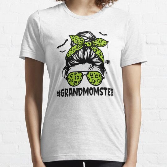 Discover Grandmomster Women Halloween Nana Grandma Messy Bun T-shirts