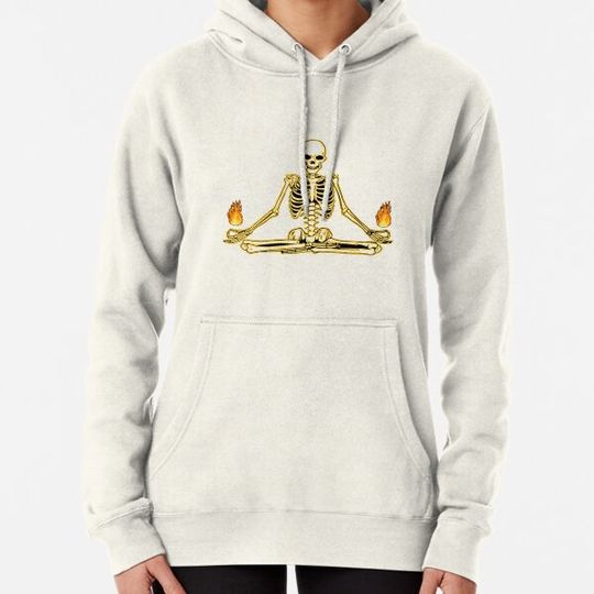 Discover Yoga meditating skeleton Hoodies