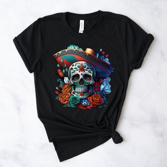 Discover Dia De Los Muertos Sugar Skull T-Shirt