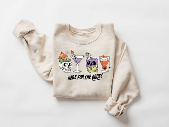 Discover Halloween Cocktails Sweatshirt: Here for the Boos