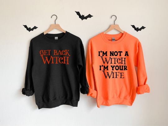 Discover Get Back Witch, I'm Not A Witch I Am Your WifeFunny Matching Husband And Wife Halloween Costume, Custom Outfit for Halloween