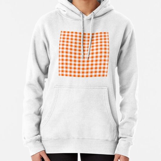 Discover Orange And White Fall Plaid Hoodies