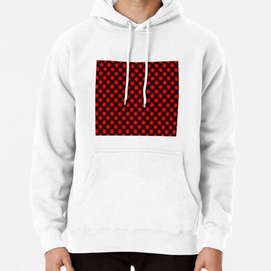 Discover Red Devil and Black Halloween Argyle Check Plaid Hoodies