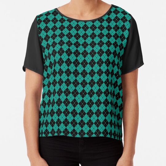 Discover Aqua Halloween Plaid T-shirts