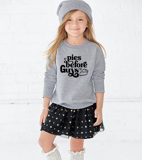 Discover Pies Before Guys Kids sweater, Funny Thanksgiving or Halloween Sweatshirt for toddlers, girls, women