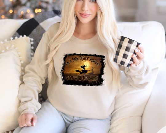 Discover On A Dark Desert Highway Cool Wind In My Hair Sweatshirt, Adventure Lover Sweatshirt, Travel Hoodie, Family Trip Sweatshirt