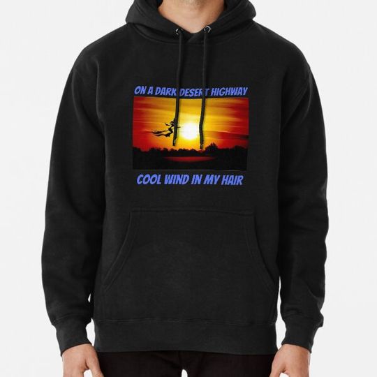 Discover Copy of Witch Riding Brooms on A Dark Desert Highway Hoodies