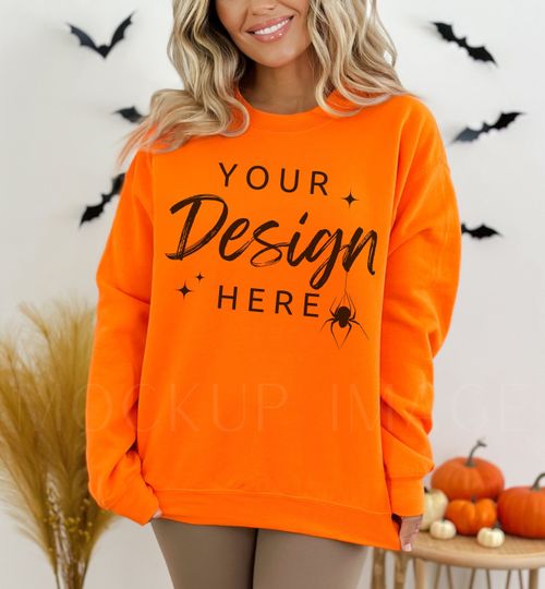 Discover Gildan Orange Heavy Blend Mockup