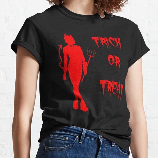 Discover TRICK OR TREAT, NAUGHTY HALLOWEEN DEVIL T-shirts