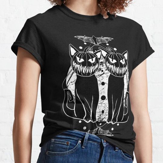 Discover PUMPKATZ: Halloween pumpkin head cats! T-shirts