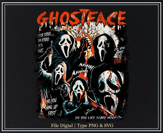 Discover Vintage Ghostface Shirt for Halloween and Horror Movies