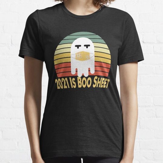 Discover 2021 Is Boo Sheet Funny Ghost in Mask Vintage Halloween T-shirts