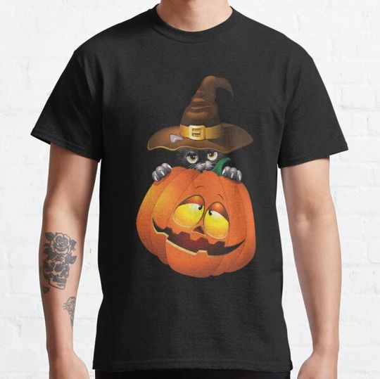 Discover Magical Pumpkin Cat T-shirts