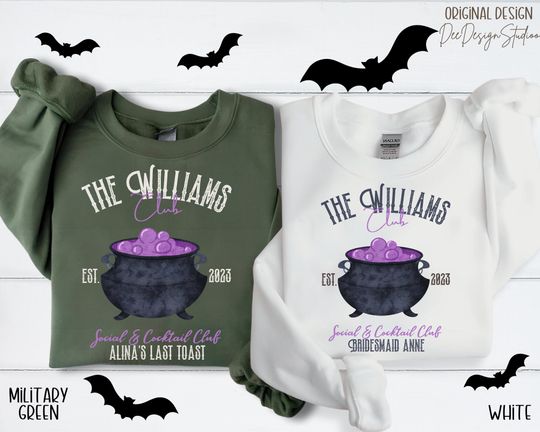 Discover CUSTOM Halloween Bach Sweatshirt, Witchy Bride Or Die Sweats, Tie Dye Ghostly Bachelorette Bridal Party Group apparel, Spooky Bach Sweater