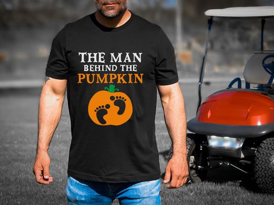 Discover Funny Halloween Dad Shirt - The Man Behind the Pumpkin