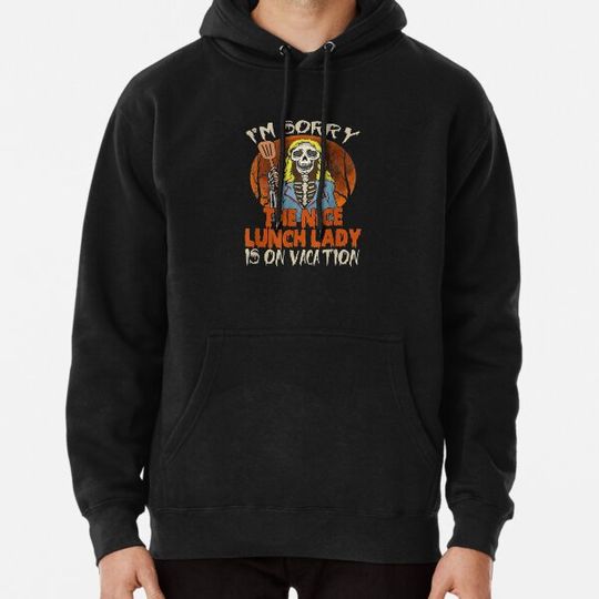 Discover The Nice Lunch Lady Halloween Scary Skeleton Lunch Lady Hoodies