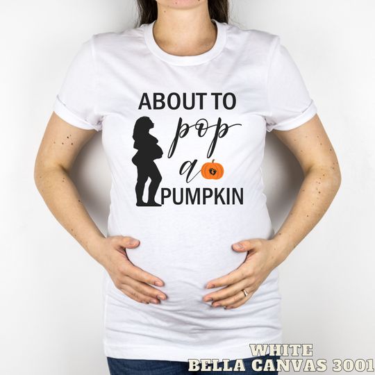 Discover About to Pop Pumpkin Halloween Pregnancy Announcement T-Shirt