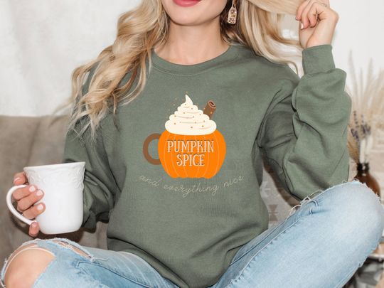 Discover Pumpkin Spice and Everything Nice Crewneck Sweatshirt