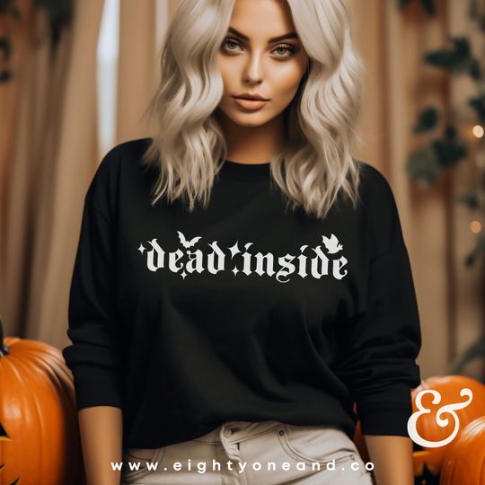 Discover Dead Inside Spooky Babe Goth Sweatshirt