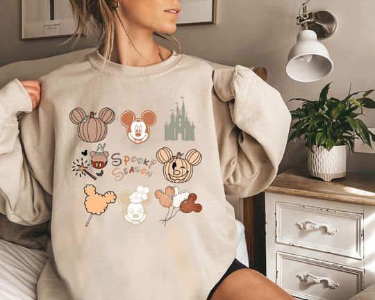 Discover Happiest Place On Earth Shirt, The Most Magical Place, Fall Best Day Ever Mouse Ears, Halloween Spooky Family Mom Dad Adult Kid Toddler Baby