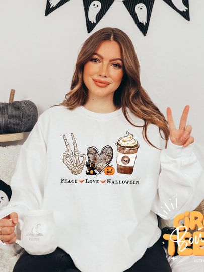 Discover Peace Love Halloween Sweatshirt - Fun and Unique Halloween Gift