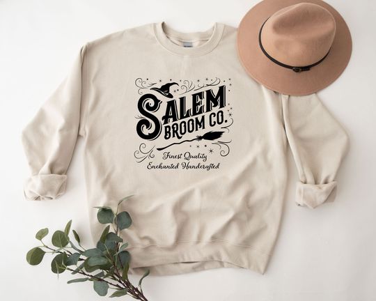 Discover Salem Broom Co Sweatshirt, Gift For Halloween, Funny Halloween Shirt, Witch Sweatshirt, Salem Shirt, Halloween Party Tee, Cool Witch Shirt