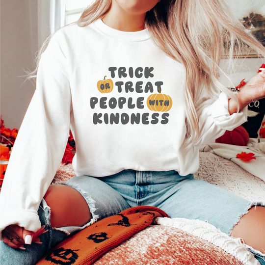 Discover Trick or Treat People With Kindness Crewneck - SLP