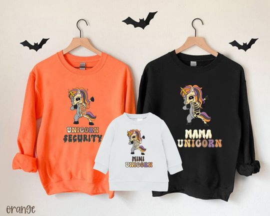 Discover Custom Unicorn Halloween girl's Sweatshirt, 1st Birthday shirt, Spooky season Unicorn Matching sweater, Ghost Spooky Group Halloween shirt