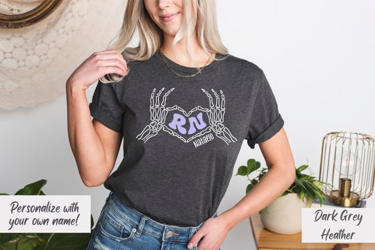 Discover Custom Cardiac Nurse Halloween Shirt - Fall Skeleton Design