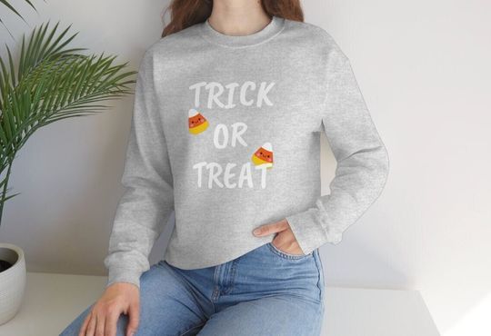 Discover Candy Corn Halloween Sweatshirt, Womens Trick Or Treat Sweatshirt, Unisex Heavy Blend Crewneck Sweatshirt
