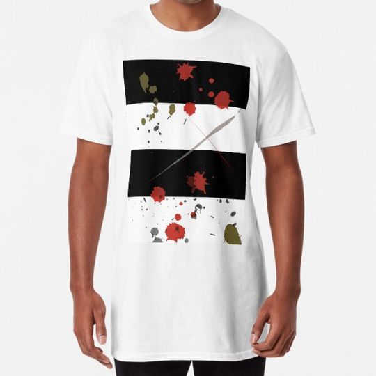 Discover Jail House Pattern Escape Prisoner Bloody Black and White T-shirts