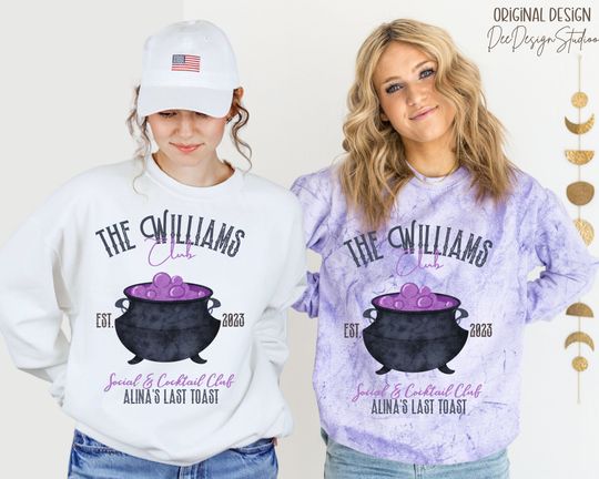 Discover CUSTOM Halloween Bachelorette Sweatshirts, Tie dye Bach Ghost Sweater, Spooky Season Bach Weekend, Vintage Hen Skeleton Bride Party Shirt