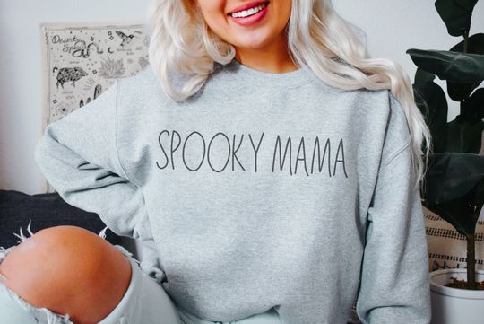 Discover Spooky Mama Sweatshirt, Halloween Shirt for Moms, Mommy and Me Matching, Trick or Treating Sweatshirt, Goth Mom, Emo Mom, Witch Mom Sweater
