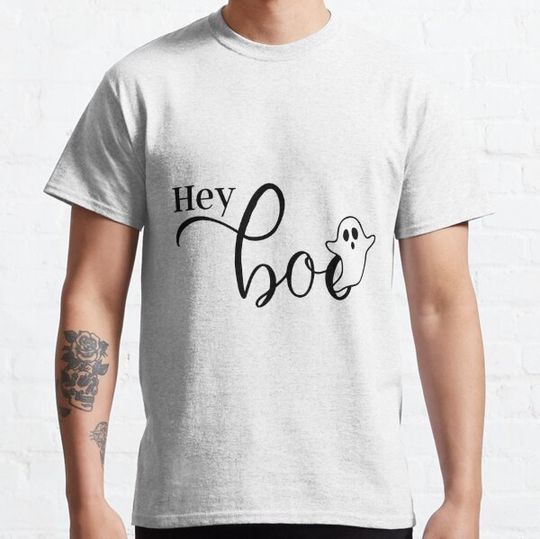 Discover funny hey boo, cute, halloween, hello halloween, spooky, hey boo T-shirts