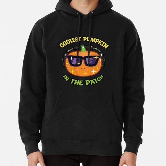 Discover Coolest Pumpkin In The Patch Funny Colors Face Halloween Party Hoodies