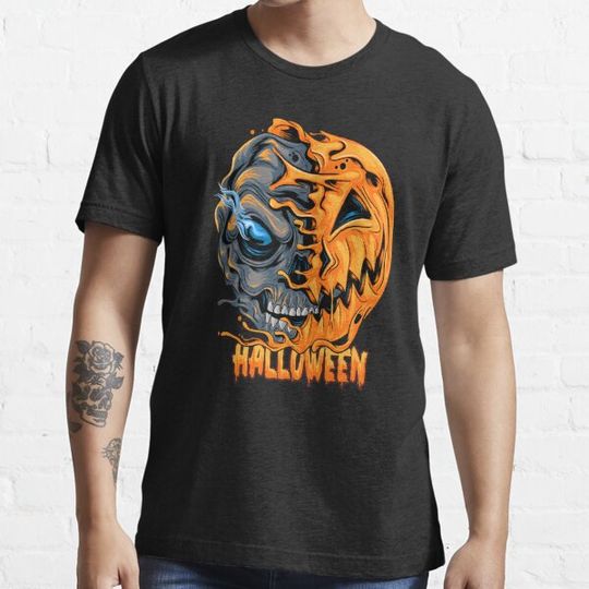 Discover halloween skull coming out of the pumpkin T-shirts