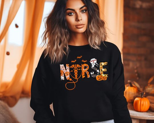Discover Halloween Nurse Sweatshirt - Cute Spooky Nurse Apparel
