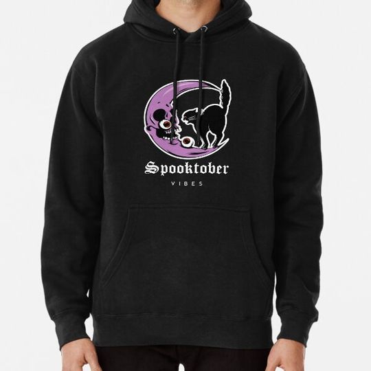 Discover Spoopy, Spooktober, spooktober vibes, cat Hoodies