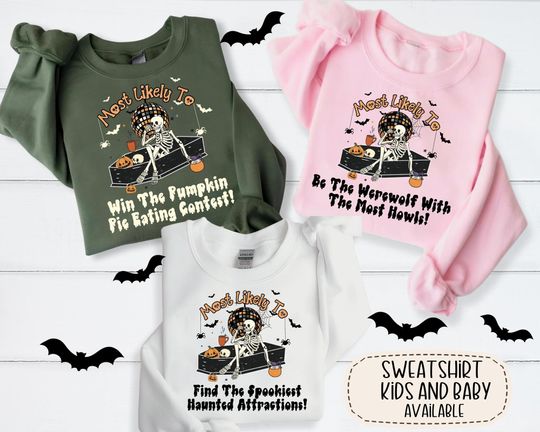 Discover Custom Halloween Family Sweatshirt - Personalized Boo Shirt for Costume Parties