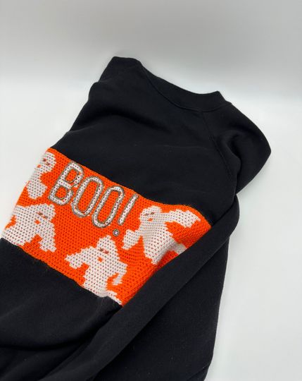 Discover Vintage Halloween Sweatshirt Sweater Ghosts BOO Hand Embellished XL USA