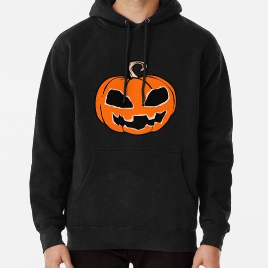 Discover Halloween Pumpkin (black background) Hoodies