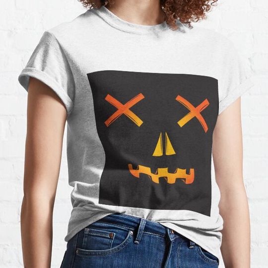 Discover Black Pumpkin Face T-shirts
