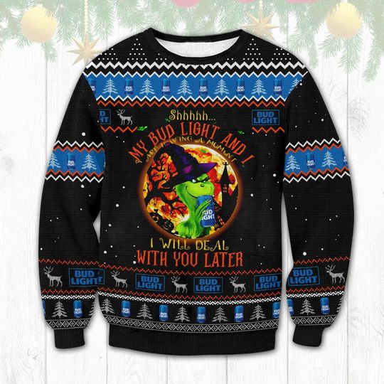 Discover Bud Light funny character Ugly Sweater, Christmas Knitted Sweatshirt, Knitted Ugly Sweatshirt, Gift for Friend