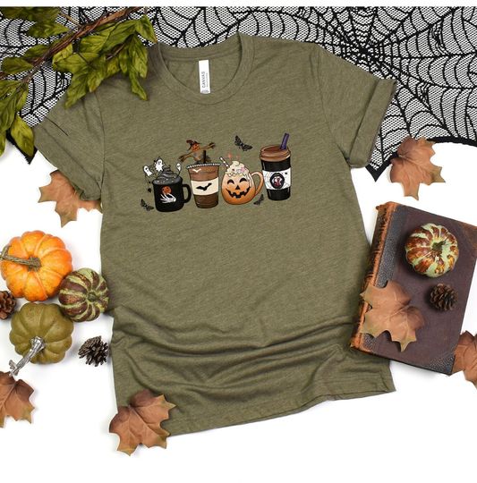 Discover Halloween Coffee Cups T-shirt - Spooky Vintage Pumpkin Gift