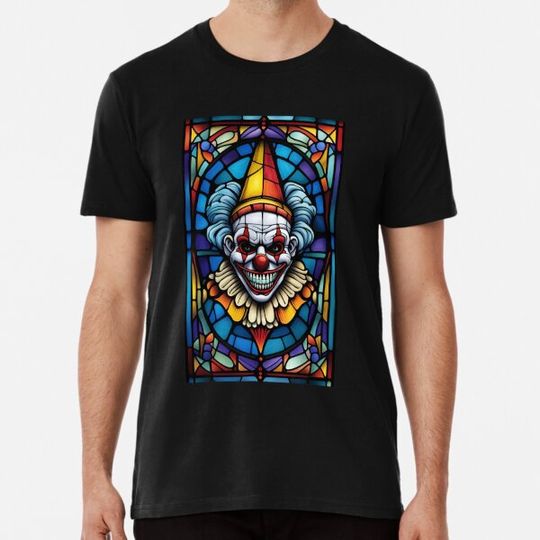 Discover Jitters the Clown Stained Glass Art T-shirts