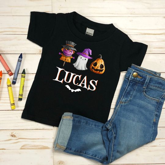 Discover Personalized Kids Halloween Shirt - Custom Gift for Children