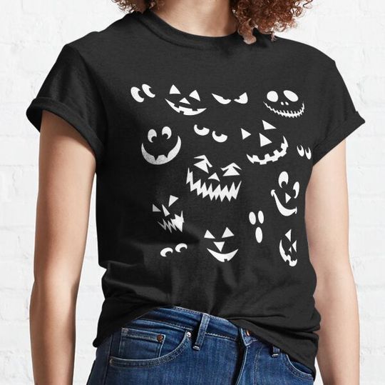 Discover A Cute Pumpkin With a Halloween Face T-shirts