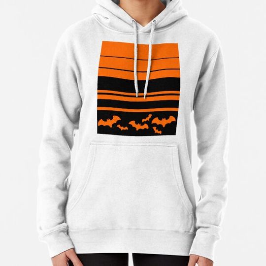 Discover Orange and Black Stripes with Halloween Bats Hoodies